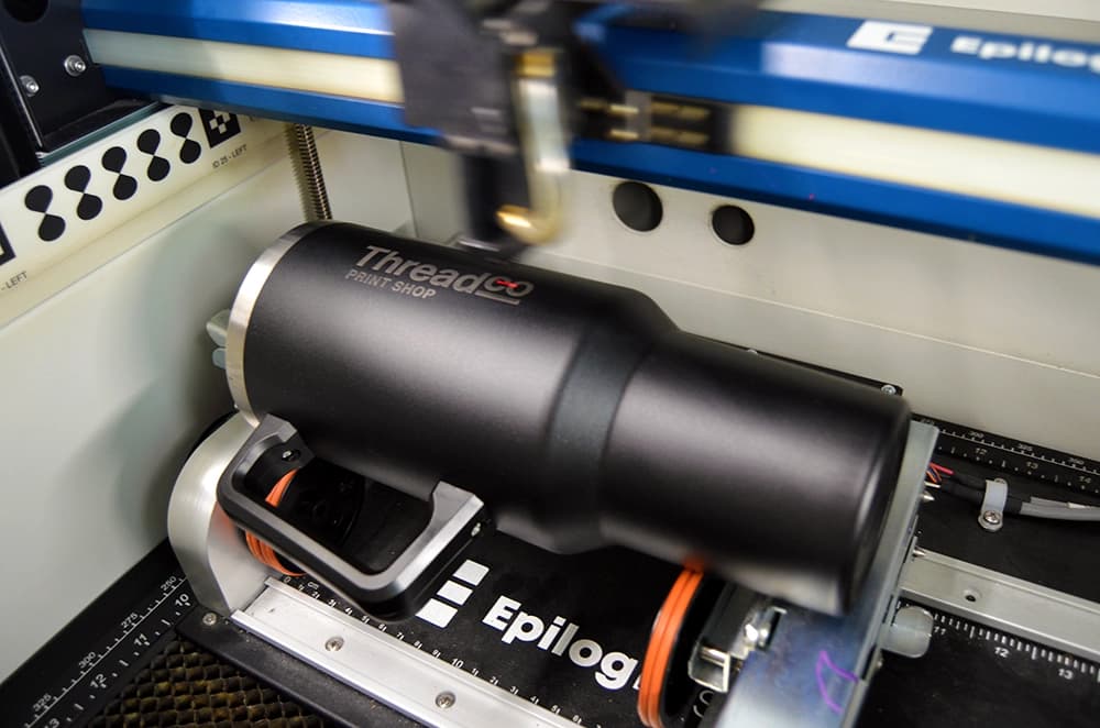 Laser engraving on tumblers